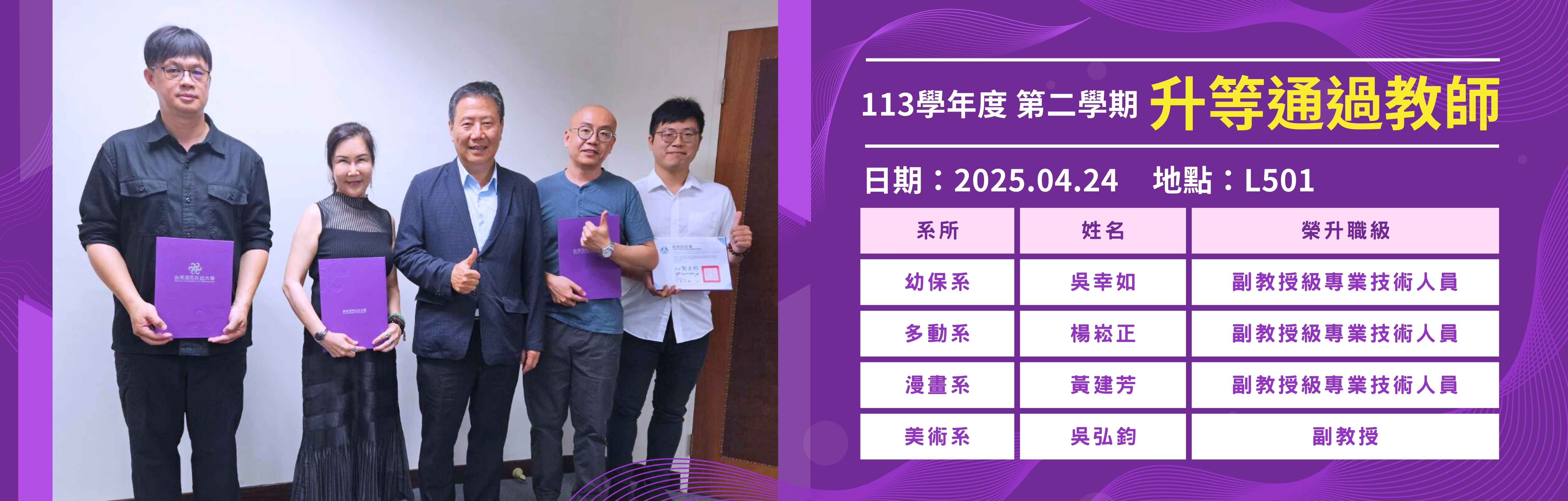Link to 113學年度第二學期升等通過教師