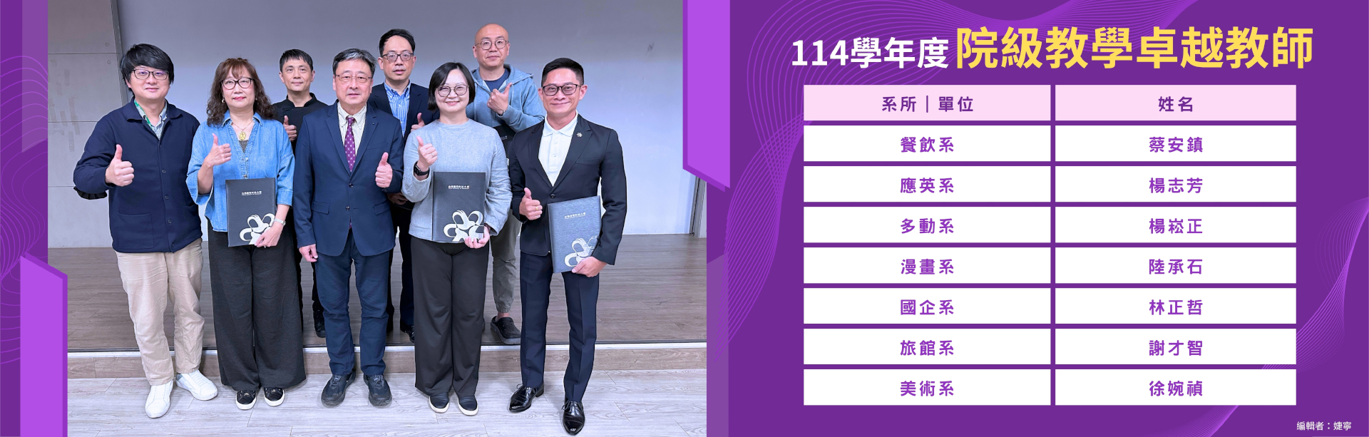 113年度院級教學卓越教師